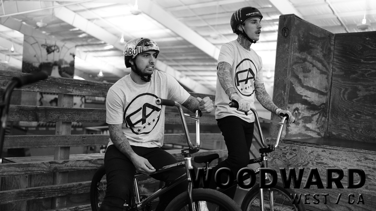 Free Agent riders, Daniel Sandoval and Jeremy Mallot, waiting to ride at Woodward.