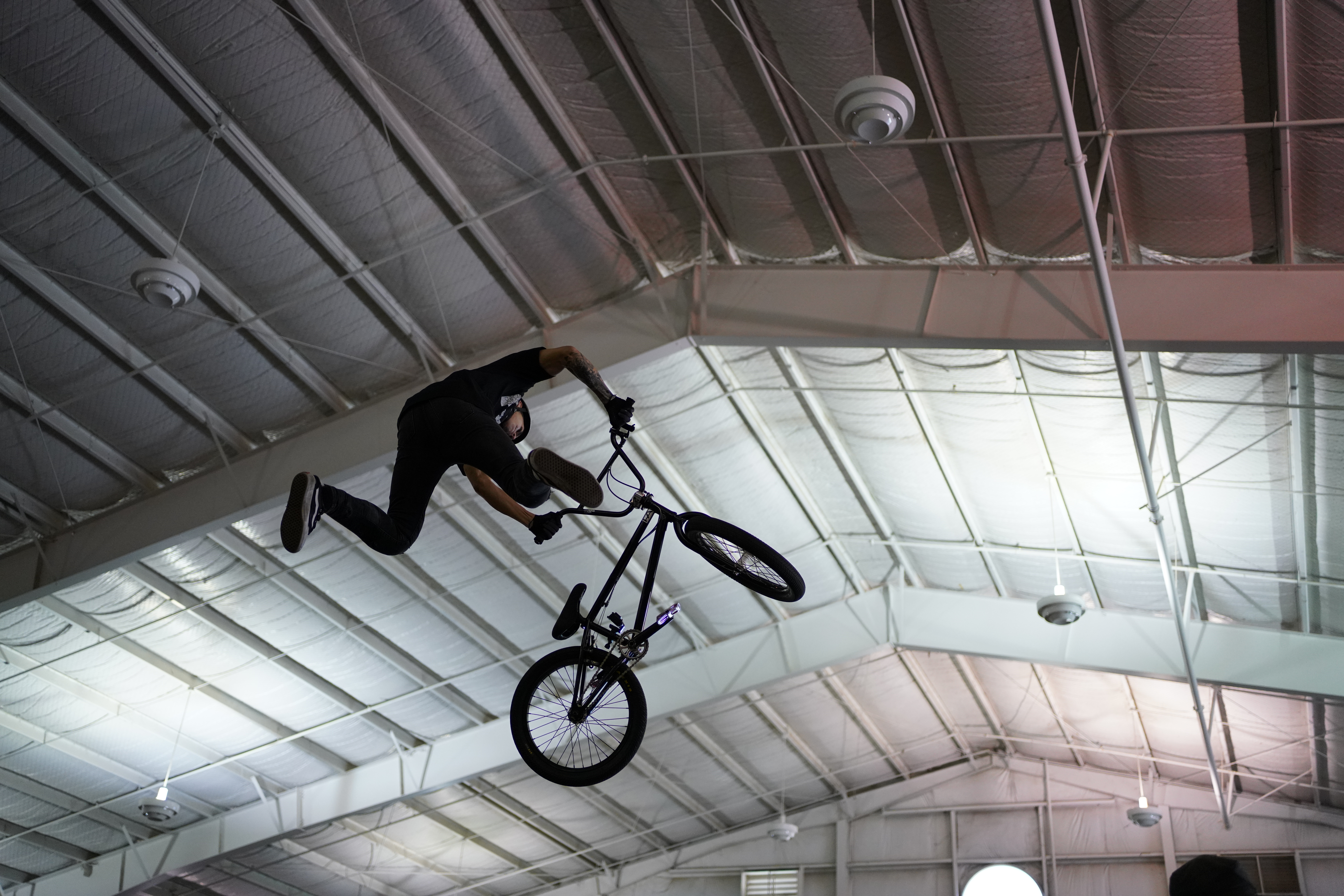 Free Agent rider, Seth Riley, pulling a down whip at Woodward.