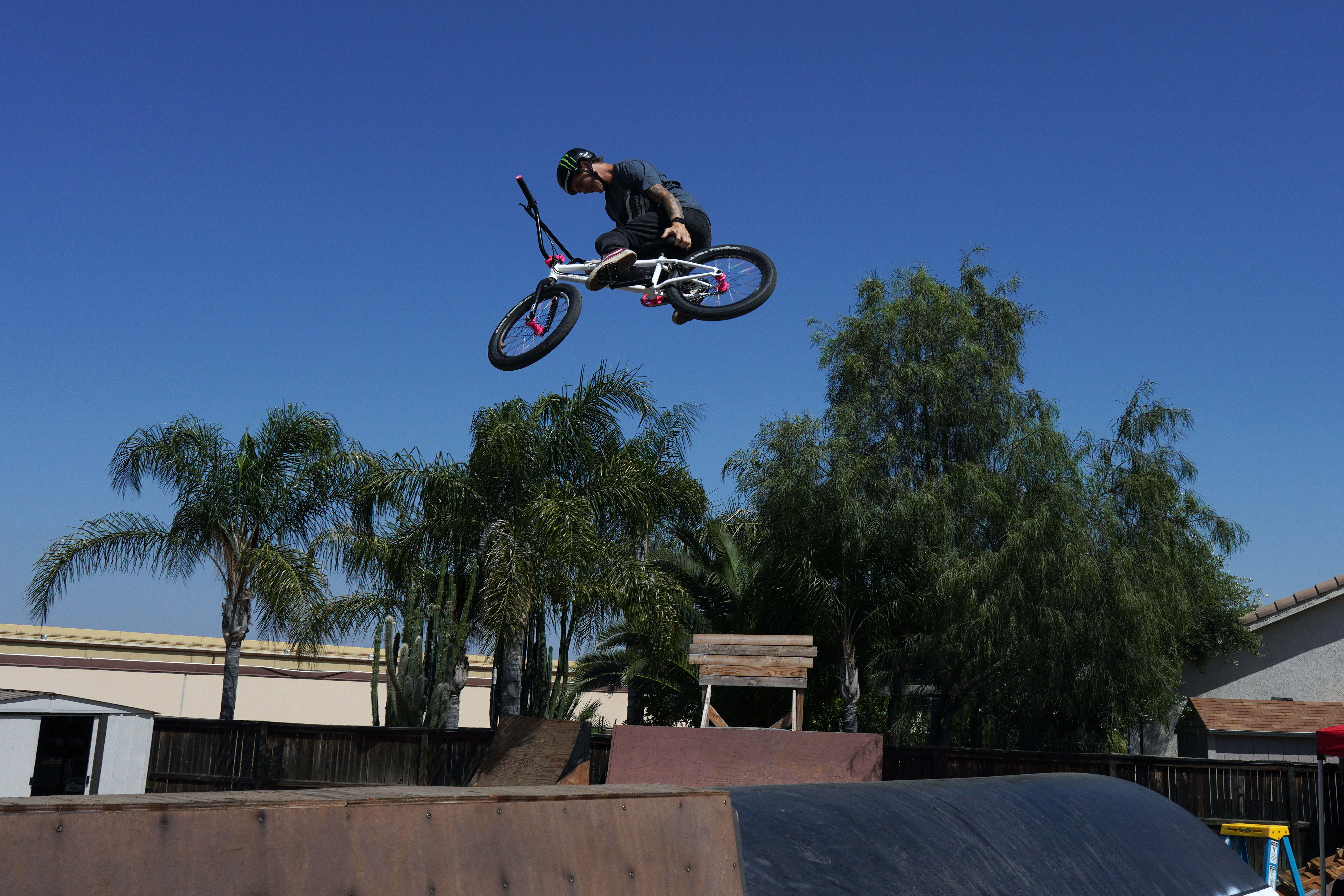 Andy Buckworth flying high over a jump