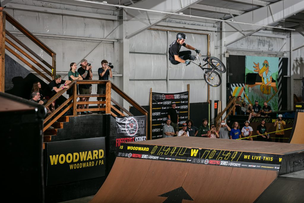Free Agent rider Jacob Thiem gave it all he could at Woodward, PA during the the first UCI, USA BMX freestyle event of the year. photo by: Josh McElwee