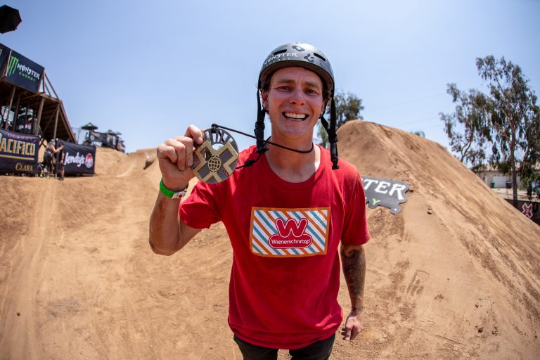 Free Agent rider Andy Buckworth wins Gold at the X-Games in dirt best trick.