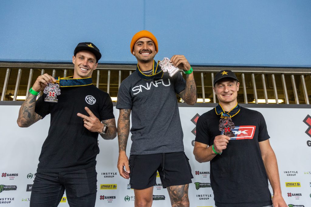 Free Agent rider Daniel Sandoval wins Gold in BMX Park in Chilba Japan.